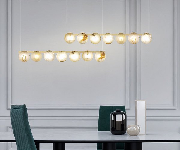 Lustre DNA Iluminação Linear Eclipse 100cm ROCHA-DISCO-100CM – 7 Lâmpadas G9 – Rocha – Pintura