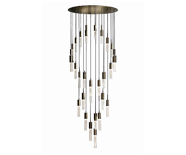 Lustre DNA Iluminação Perseidas Rocha 60cm ROCHA60-20PEND – 20 Pendentes Mini GU10 – Pintura ou Inox