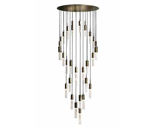 Lustre DNA Iluminação Perseidas Rocha 90cm ROCHA90-30PEND – 30 Pendentes Mini GU10 – Pintura ou Inox