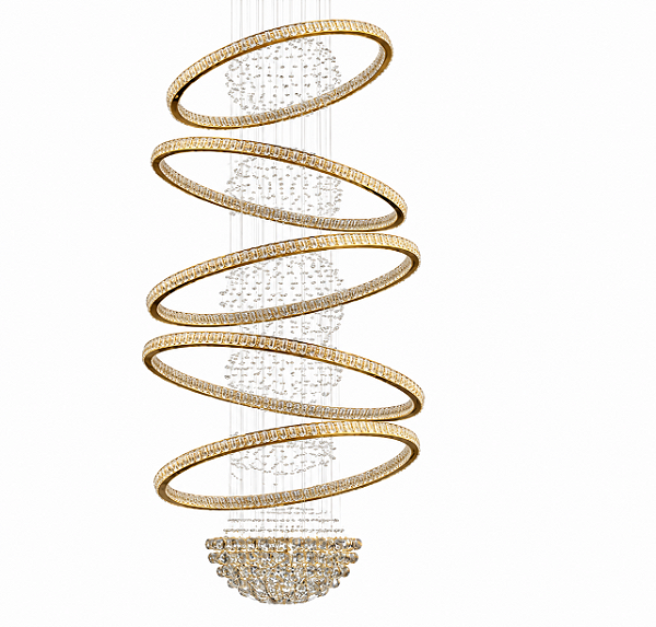 Lustre DNA Iluminação Space SPACE90-3ESF – Ø90 cm – 6× GU10 – 3 Alianças LED – 3 Esferas – 2,0 m Altura