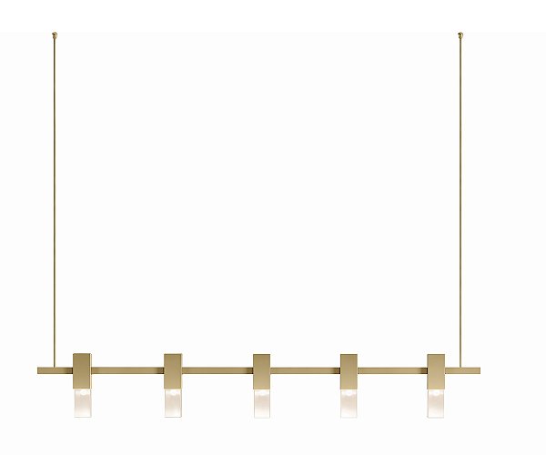 Lustre DNA Iluminação Trilho ROCHA-TRILHO5 – 100 × 20 cm – 5 Caixas de Rocha – Para 5 Lâmpadas Mini GU10 – Pendente 1,5 m