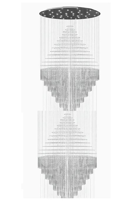 Lustre DNA Iluminação Tulipa TLP-80-2 – Ø80 cm – 11× GU10 – 2 Tulipas – Tubos 3,0 a 3,5 m