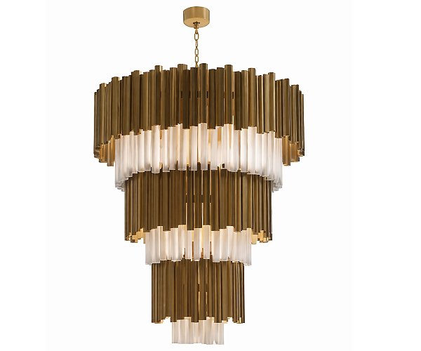 Lustre DNA Iluminação Twister Rocha-001-100CM – Redondo 100 × 150 cm – 6 Camadas em Rocha com Moldura – LED 90W 3000K – Pendente 1 m