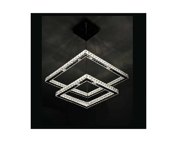 Pendente DNA Iluminação Aliança Quadrada 80/60cm ALQU-80-2 – 81W – 3000K – Duas Alianças