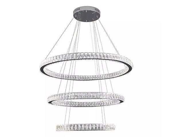 Pendente DNA Iluminação Aliança Redonda 80/60/40cm ALR-80-3 – 69W – 3000K – Três Alianças – 1,50m