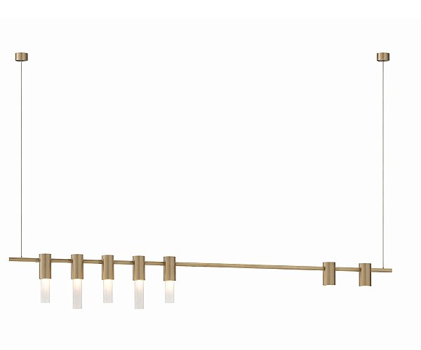 Pendente DNA Iluminação P0503 Trilho com Spot – Rocha 200 × 20 cm – 5 Caixas – Para 7 Lâmpadas Mini GU10 – Pendente 2 m