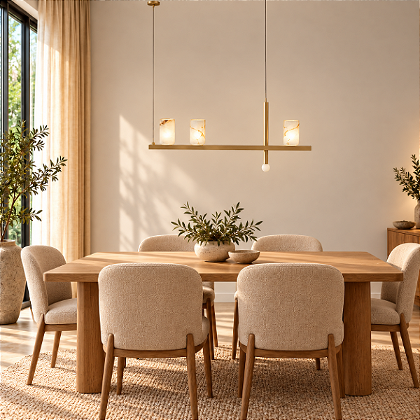 Pendente DNA Iluminação P0605 Due – 80 × 32 cm – Ônix – Para 3 Lâmpadas G9 – Pendente 2 m