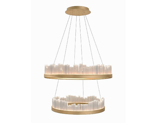 Pendente DNA Iluminação Sextavado Slim Duplo 80/60cm ROCHA-PD-SL-SEXT80-2 – LED 120W – Rocha – Pintura