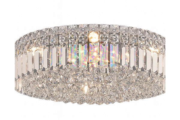 Plafon DNA Iluminação Charlotte IN-RD80-2 – Ø80 cm – 12× G9 – 2 Andares – Placas e Bolas – 20 cm Altura