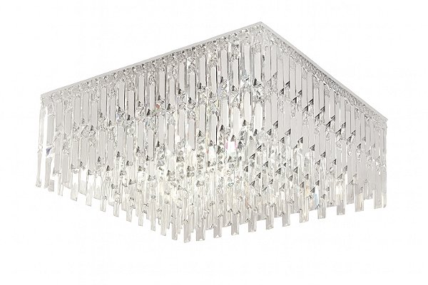 Plafon DNA Iluminação Crow IN-QU60 – 60 × 60 cm – 12× G9 – Placas e Bolas – 15 cm Altura