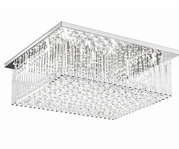 Plafon DNA Iluminação QUTB-30 – 30 × 30 cm – 3× G9 – Tubos e Bolas – 20 cm Altura