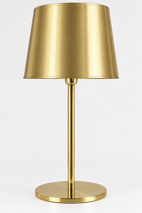 (Latão - Especiais) Abajur Castt Golden Art M895LT com Base Redonda Ø22cm E27 63cm