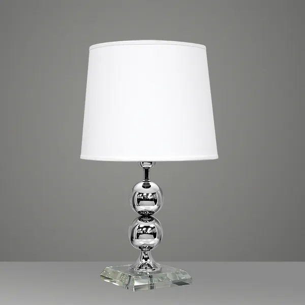 Abajur de Mesa Golden Art 2 Bolas em Metal com Base Quadrada em Latão e Lâmpada E27 52cm M703LT