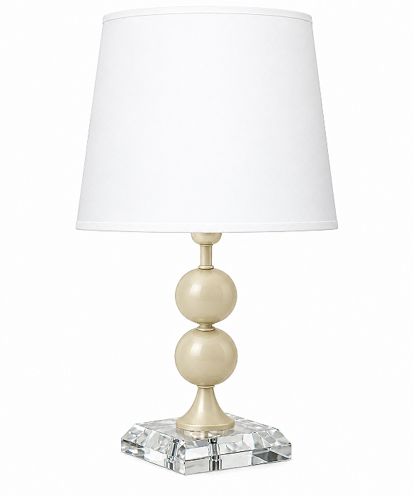 (Pintura) Abajur Mesa Golden Art M703PI 2 Bolas em Metal com Base Quadrada Pintura e Lâmpada E27 52cm