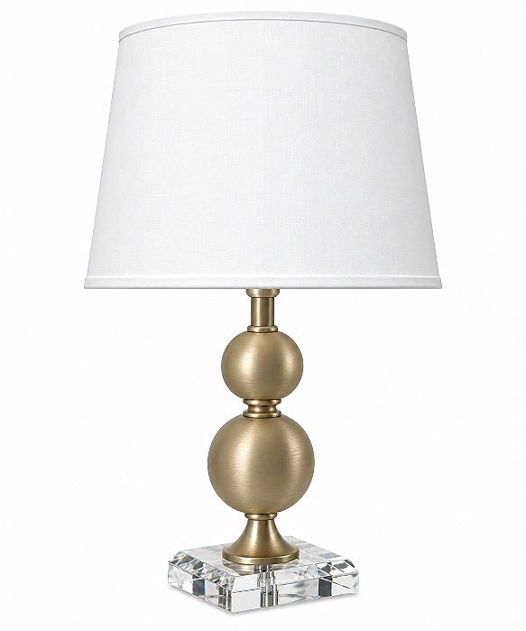 (Pintura) Abajur Mesa Golden Art M701PI 2 Bolas em Metal com Base Quadrada Pintura e Lâmpada E27 67cm