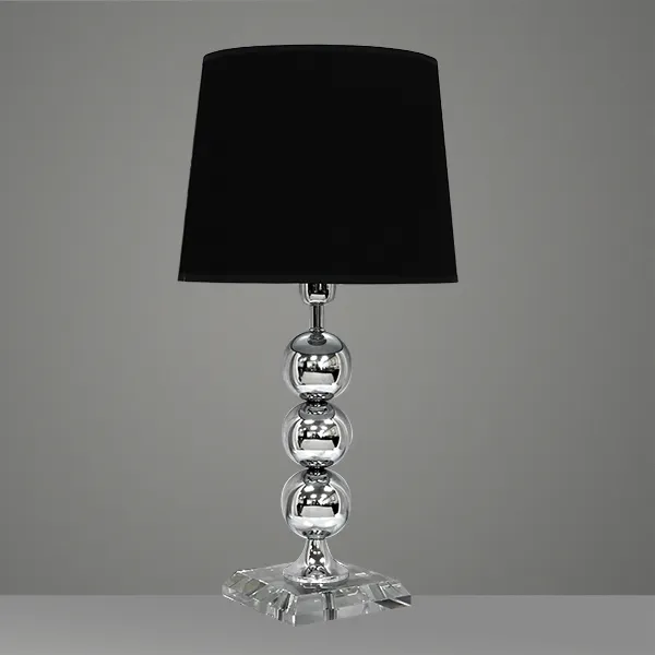 Abajur de Mesa Golden Art 3 Bolas em Metal com Base Quadrada em Latão e Lâmpada E27 60cm M702LT