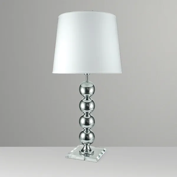 Abajur de Mesa Golden Art 4 Bolas em Metal com Base Quadrada em Latão e Lâmpada E27 86cm M746LT