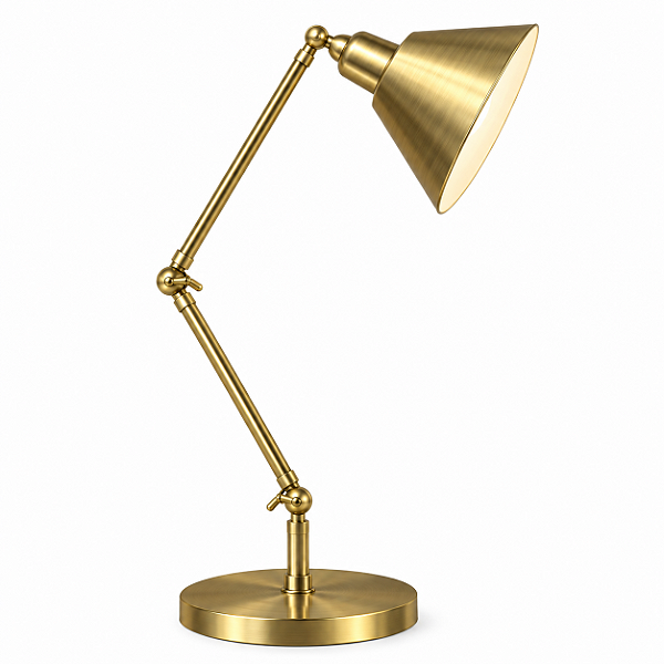 (Latão - Especiais) Abajur Golden Art Baboo Braço 20cm e 2 Articulações E27 Altura Média 50cm M1060-20-411LT