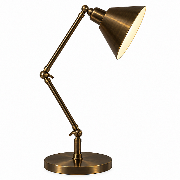 (Latão - Especiais) Abajur Mesa Golden Art Baboo Braço de 30cm e 2 Articulações E27 Altura Média 70cm M1060-30-411LT