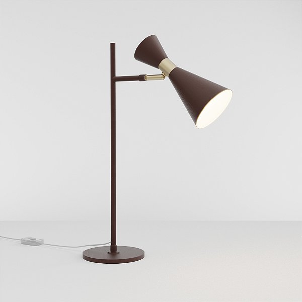 Abajur de Mesa Golden Art Picasso com Haste Reta Pintada e Cúpula Cone E27 Altura Média 50cm M1071HPI