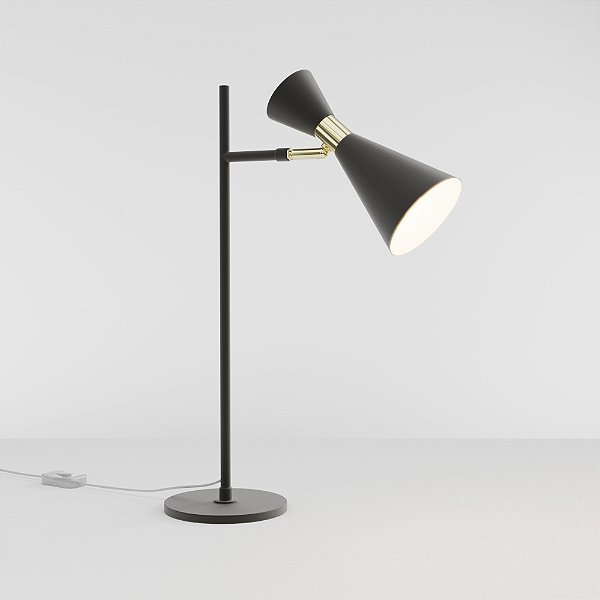 Abajur de Mesa Golden Art Picasso com Haste Reta Pintada e Cúpula Cone E27 Altura Média 50cm M1071HPI