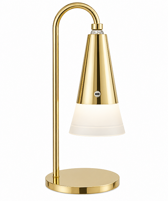 (Latão - Especiais) Abajur Mesa Golden Art M2411LT Pico Lum Recarregável em Latão com LED Integrado
