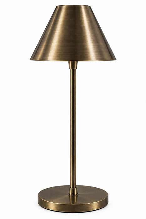 (Latão - Especiais) Abajur Mesa Golden Art M671-549LT Pirulito 43 Cúpula em Alumínio e Lâmpada G9 52cm