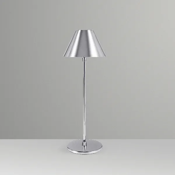 Abajur de Mesa Golden Art Pirulito 53 em Latão com Cúpula em Tecido e Lâmpada G9 62cm M672-578LT