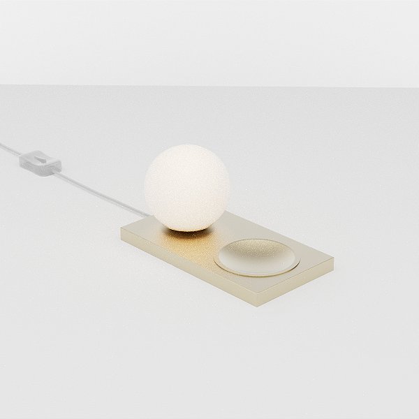 Abajur de Mesa Golden Art Plane 22x12cm com Bola 10cm em Pintura e Soquete G9 M755-10PI