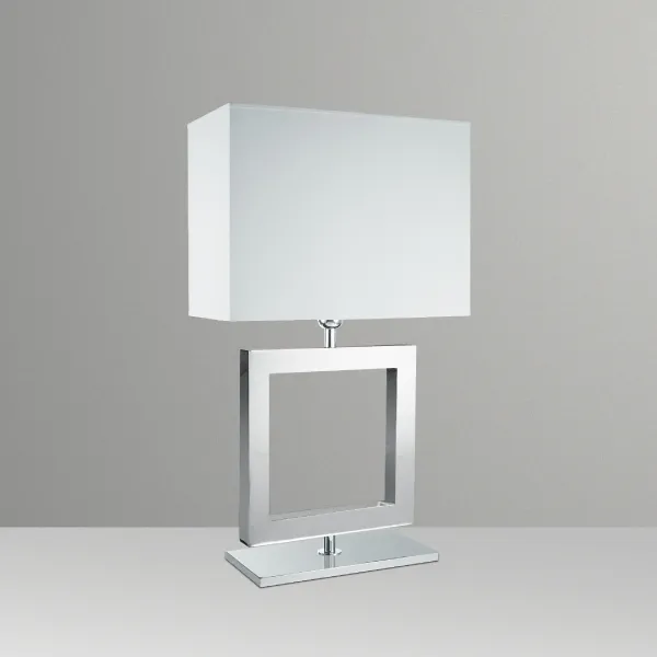 Abajur de Mesa Golden Art Quadrado 27x27 em Latão com Lâmpada E27 Altura 66cm M632LT