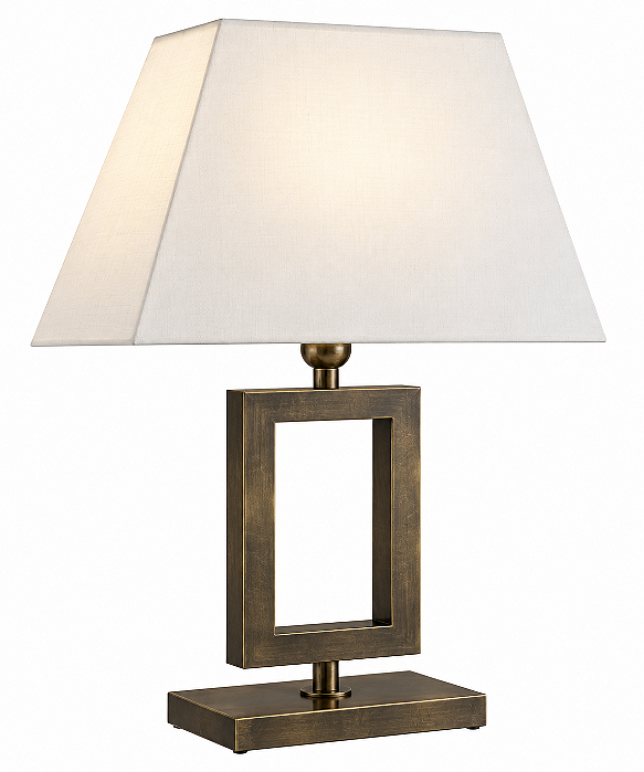 (Latão - Especiais) Abajur Mesa Golden Art M634LT Retângulo 30x20cm E27 Altura 67cm