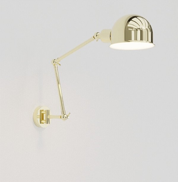 Arandela Baboo Golden Art em Latão com Braço de 20 cm e Duas Articulações | E27 P1060-20-207LT