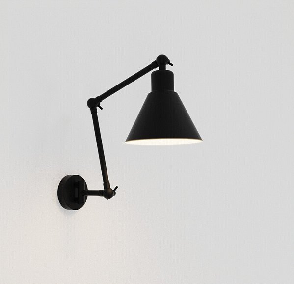 Arandela Baboo Golden Art em Latão com Braço de 20 cm, Duas Articulações e Soquete E27 P1060-20-411LT