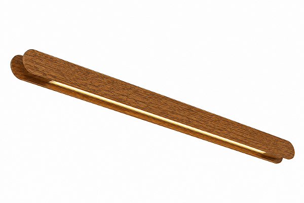 Arandela Barra Linear Golden Art P620-130MD 130 cm com Tubo LED T8 120 cm e Acabamento em Madeira