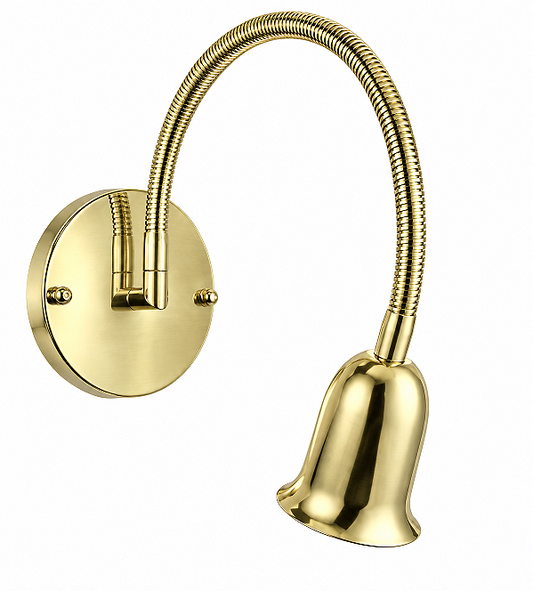 (Latão - Especiais) Arandela Brigitte Golden Art P720LT com Haste Flexível e Soquete GU10
