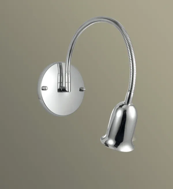 Arandela Brigitte Golden Art em Latão Cromado com Haste Flexível e Soquete GU10 P720LT