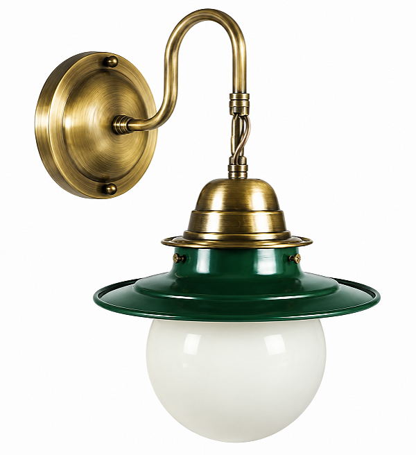 (Latão - Especiais) Arandela Golden Art P261-15LT Colonial com Vidro Esférico Ø 15cm e Soquete E27 37cm