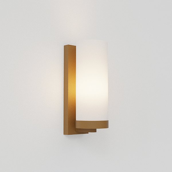 Arandela Golden Art Tubo de Vidro Ø 9x24cm com Acabamento em Pintura e Soquete E27 28cm P358-24PI