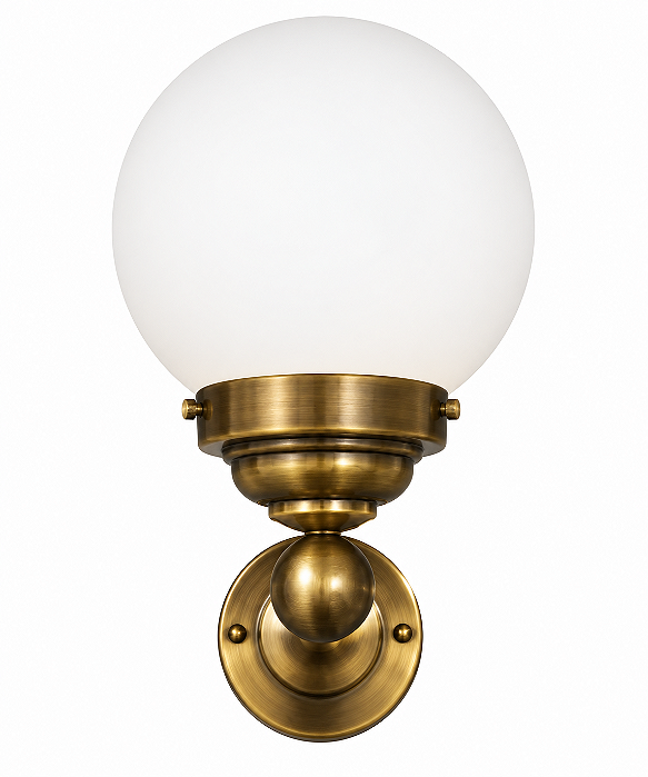 (Latão - Especiais) Arandela Golden Art P762LT Vintage Fera Vidro Esférico e Soquete E27