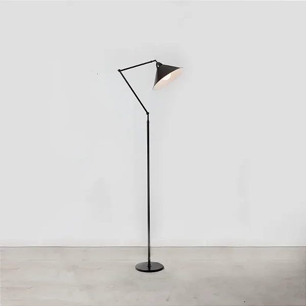 Coluna de Iluminação Golden Art Baboo Articulada com Pintura em Aço e Alumínio e Lâmpada E27 Altura Média 180cm C1060-412PI