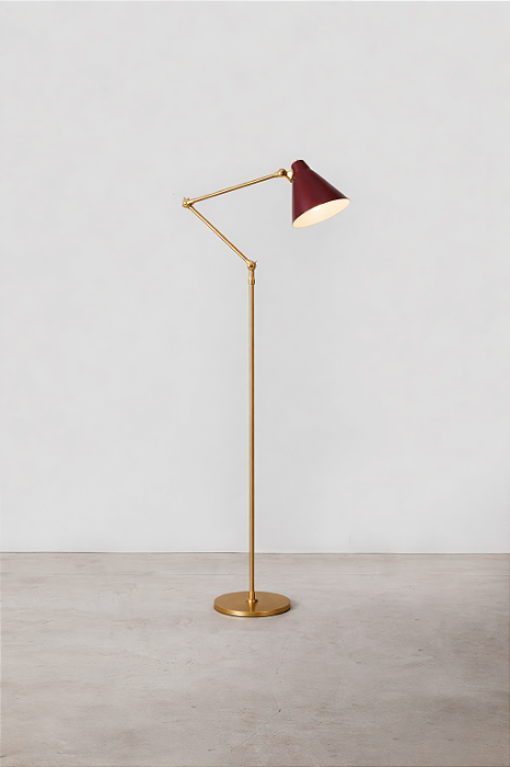 Coluna de Iluminação Golden Art Baboo Articulada em Latão com Lâmpada E27 Altura Média 180cm C1060-207LT