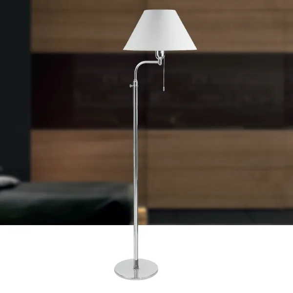 Coluna de Iluminação Golden Art Britner Telescópica em Latão com Haste Curva Ajustável 140–185cm C226LT