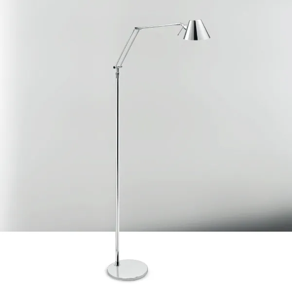 Coluna de Iluminação Golden Art Juliette Articulada em Latão com Lâmpada G9 Altura Média 155cm C250LT