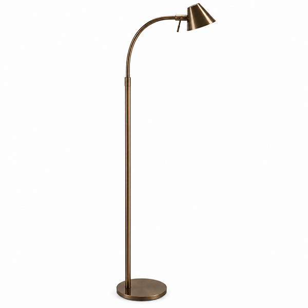 (Latão - Especiais) Coluna Golden Art Millus em Latão com Haste Flexível Cromada e Lâmpada G9 Altura Média 135cm C699LT