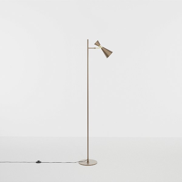 Coluna de Iluminação Golden Art Picasso em Latão com Foco Direcionável e Lâmpada E27 150cm C1071LT