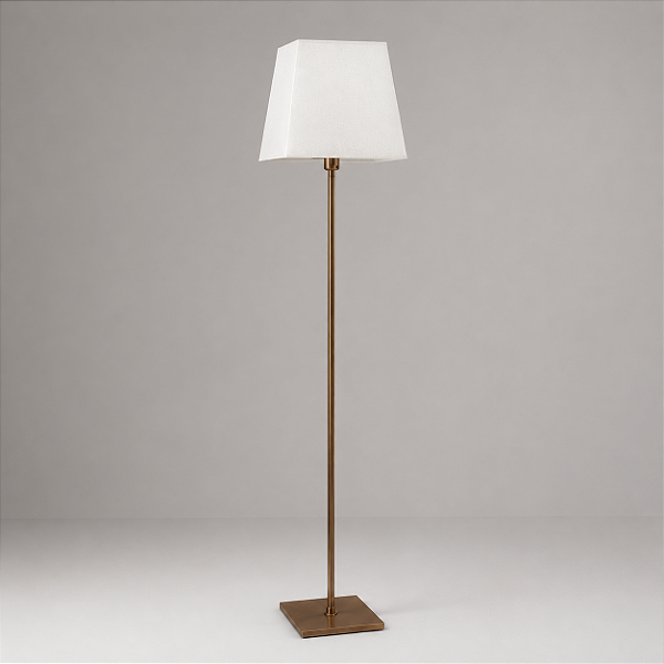 (Latão - Especiais) Coluna de Iluminação Golden Art Pietra Reta em Latão com Base Quadrada 160cm C220LT