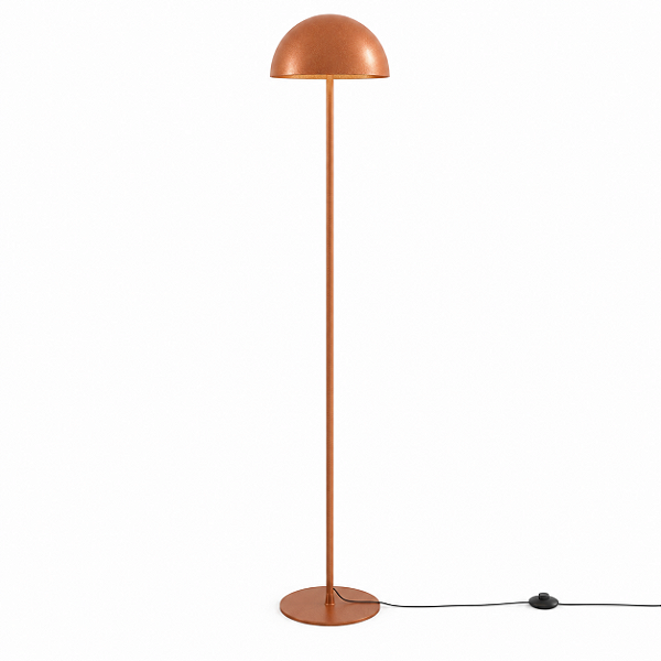 (Pintura) Coluna Iluminação Golden Art C800-25PI Sfera Aço Alumínio e Cúpula Ø25cm em Alumínio com 2 Lâmpadas G9 150cm