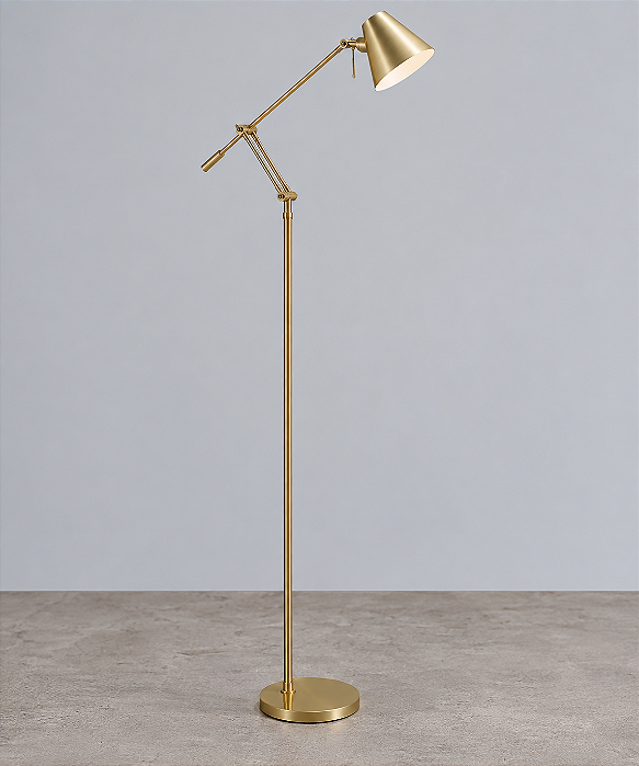 (Pintura) Coluna Iluminação C785PI Golden Art Tamy Articulada Pintura Aço Alumínio G9 Altura Média 140cm
