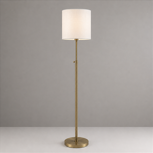 (Latão - Especiais) Coluna de Iluminação Golden Art Tayna Telescópica em Latão com Base Redonda Ajustável 140–180cm C223LT