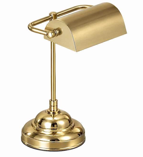 (Latão - Especiais) Luminária de Mesa Golden Art Calha 20 Reta em Latão com Lâmpada E27 35cm M044LT
